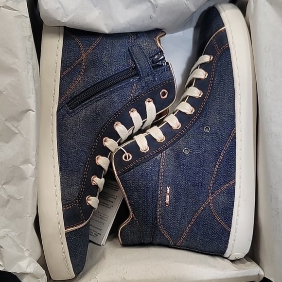 Geox  Junior Kids Kiwi High Top Jeans Sneakers - Picture 8 of 10